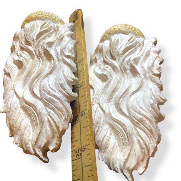 Vintage Old World Santa Claus St. Nikolas Ornaments x 2 White Long Beard 6" Long - Picture 5 of 6